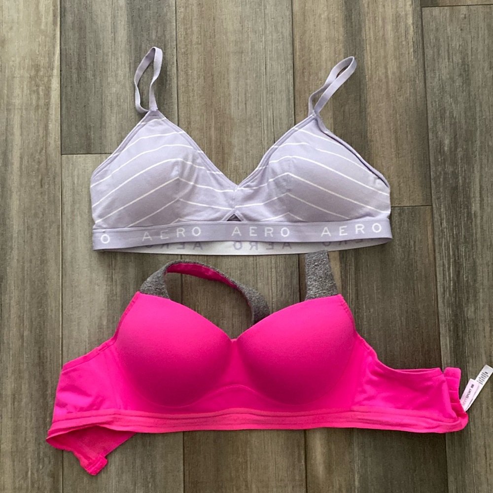 Victoria’s Secret Sports Bra and Aeropostale Bralette